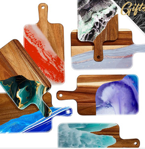 <span class=keywords><strong>Planche</strong></span> à découper en bois en vente chaude, 40x20cm, en bois d'acacia, pour servir, planches à découper de cuisine pour les jours de Thanksgiving, Noël - Product Image 3