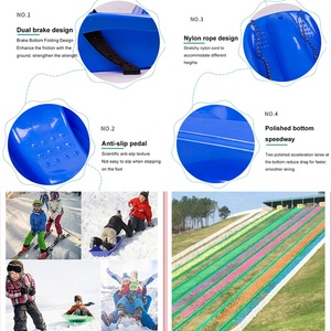 Traîneau à neige en plastique haute densité 1-<span class=keywords><strong>2</strong></span> Rider <span class=keywords><strong>Luge</strong></span> à neige résistant au froid avec corde de traction pour enfants et <span class=keywords><strong>adultes</strong></span> - Product Image 6