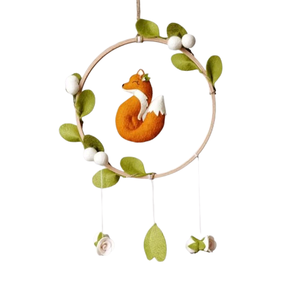 Sexe neutre feutre <span class=keywords><strong>renard</strong></span> lune bébé douche décor safari bois bébé à la main berceau mobiles pour pépinière - Product Image 1