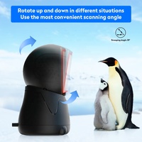 JR T55 Nuevo Diseño Profesional, Lector de Códigos QR 2D USB de Escritorio Fijo, Escáner Pos Omnidireccional para Supermercados, Punto de Venta
