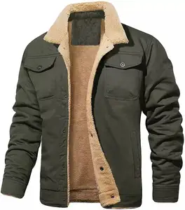 Factory Custom Men Fashion Upper Outerwear Casual Winter Warm Coat With Plush Jacket Men's Big Size Coat