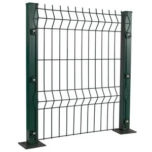 Дешевые 1,53 м x 2,5 м 50x200 мм с ПВХ покрытием зеленый 3d изогнутый сварной сетчатый забор