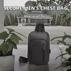 Bolso de Pecho y Cintura de Cuero PVC Marrón Vintage Impermeable con Cremallera para Hombre, Bolso Bandolera de Viaje de Verano al por Mayor - Product Image 2