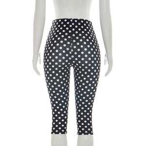 Viviblook J26PT151 Pantalon d'été pour femme, nouveau pantalon court décontracté à taille mi-haute imprimé à pois - Product Image 4