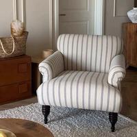 Fauteuil en tissu moderne à hauteur réglable avec pieds en bois massif et rembourrage en éponge pour salon et mobilier de maison