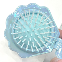 Cermin Rias Mini Laser Portabel BL Favorable dengan Sisir Kutu dan Gagang Plastik - Cermin Kosmetik Genggam