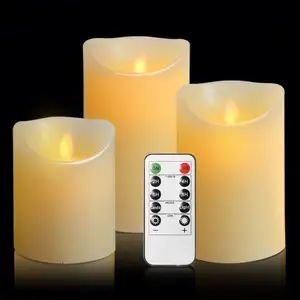 Wholesale led magic candle Real Wax Battery Flameless Candles Include Realistic remote control led candles