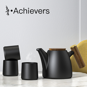 Ensemble théière en céramique de luxe DHPO 1200 ml grande capacité, tasses à café en porcelaine, garde les boissons chaudes/froides, chauffe-théière, coffret cadeau - Product Image 2