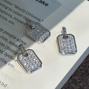 Pendentif carré en argent pur S925 Wenchi avec micro-incrustation de zircon, design élégant médiéval vintage, composant de bijoux simple et tendance - Product Image 5