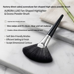 <b>Fan</b> Highlighter Makeup Brush Wooden Handle Synthetic Bristles Face Highlight Contour Beauty Brush - Product Image 5