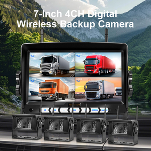 กล้องมองหลังกันน้ำ IP67 พร้อมระบบมองกลางคืน จอภาพ HD ขนาด 7 นิ้ว ระบบดิจิตอลไร้สาย 4CH สำหรับรถบรรทุก รถตู้ รถบัส รุ่น Wireless-7N-X38 - Product Image 4