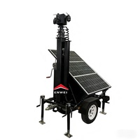 Remorque de surveillance mobile avec caméra CCTV solaire HD et alimentation 24V DC pour hôpitaux et parkings