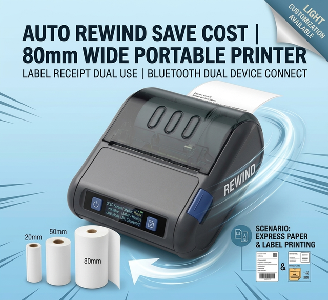 80mm Sticker Mobile Thermal Portable thermique Pos Impresora 3 inch Invoice Receipt barcode Imprimante Label small Mini Printer