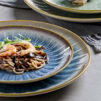 Assiettes en céramique de style nordique personnalisables, design minimaliste émaillé, compatibles lave-vaisselle, pour restaurant et usage domestique, idéales pour servir des salades