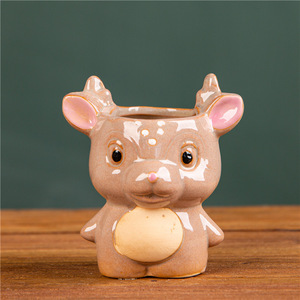 Beeman mignon mini pots de fleurs en céramique de cerf pour <span class=keywords><strong>intérieur</strong></span> et extérieur maison bureau paysage plantes succulentes pour le jardinage - Product Image 6