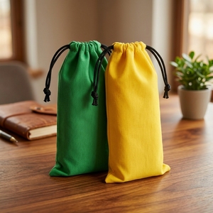 Sac en coton mousseline recyclable avec logo personnalisé, pochette à cordon pour maquillage, parfum, cadeau de Noël, fournitures d'emballage pour petites entreprises - Product Image 2