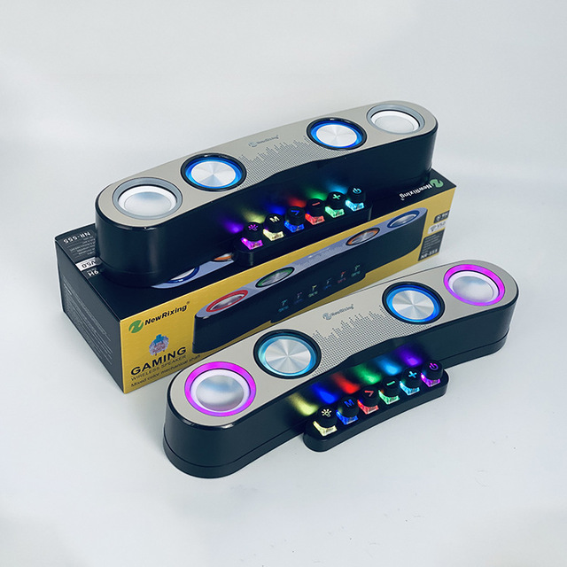 Desktop Subwoofer Colorful Video Games Support Wireless Connection Computer Speakers With Colored RGB Lights Mini Speaker Box