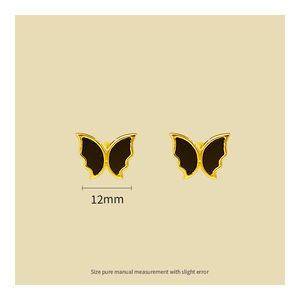 Pendientes de mariposa de plata esterlina con vídeo e imagen <span class=keywords><strong>gratis</strong></span> pendientes de temperamento de concha madre simples de lujo de plata esterlina - Product Image 3