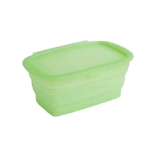 水果蔬菜硅胶折叠保鲜盒硅胶折叠便当盒食品容器可折叠便当盒