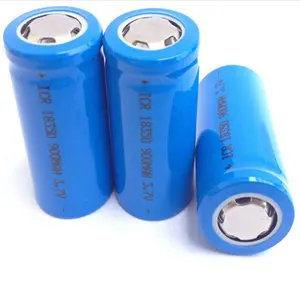 Cylinder lithium ion rechargeable batteries 1100mah 10c 5c flashlight li ion icr18350 18350 battery cell 3.7v 900mah 800mah