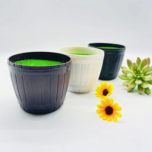 Pots de fleurs artificiels Qi Xing en mousse floquée, pots en plastique de 7,5 cm de diamètre au bas, style nordique, décoration d'intérieur, utilisation sur le bureau - Product Image 1
