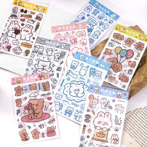 Adesivi in vinile personalizzati Kawaii fustellati stampa adesivo impermeabile PET etichetta azienda Logo Design Cartoon Anime adesivi foglio