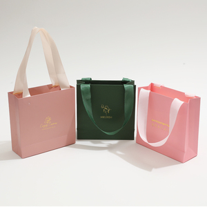 Custom Logo Ribbon Handle Luxury <b>Jewelry</b> Cosmetic Gift Clothing Shopping <b>Packaging</b> Paper Bag - Product Image 2