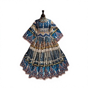 Vestido de Novia Tradicional Afgano, Tela Brocada Banaras, Vestido Largo de Manga Larga, Vestido Étnico Informal para Mujer - Product Image 1