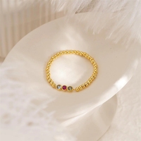 Pulsera de Acero Inoxidable con Baño de Oro de 18K, Certificada por CE RoHS, con Piedras de Colores para Cumpleaños, Diseño Minimalista, Regalo para Ella