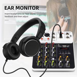 Console de mixage audio numérique portable professionnelle 4 canaux avec effets DSP, fonction d'annulation du bruit, USB, DJ, PC, Debra V4 - Product Image 5