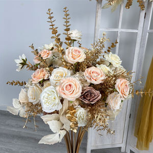 Handmade Custom for Brown Rose <b>Flower</b> <b>Arrangement</b> <b>Silk</b> Artificial <b>Flower</b> Set Modern Environment-Friendly Fall Wedding - Product Image 5