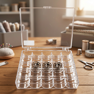 Boîte de rangement pour canettes DK-980 à 25 compartiments |   Organisateur carré léger en plastique transparent à 25 compartiments avec couvercle à charnière - Product Image 2