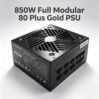 PSU PC ATX 850W Full Modular 80 Plus Gold, Stabil untuk Server, Kustomisasi OEM, Grosir Langsung Pabrik, Ready Stock
