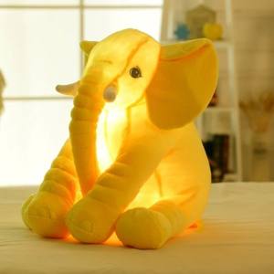 Cojín de Peluche Personalizado con Forma de Animal, Juguete de Peluche Suave y Luminoso, Almohada de Elefante con Luz LED Intermitente, Almohada de Elefante Luminosa - Product Image 1