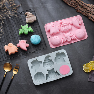 Molde de Silicona Personalizado con 6 Cavidades, Diseño Original con Temática de Halloween, Herramienta de Repostería para Cocina, Bandeja para Hornear Galletas y Chocolate - Product Image 3