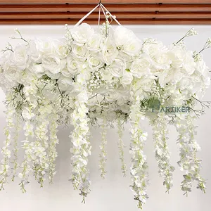 New Design Hanging White Artificial Flower For Wedding Decoration