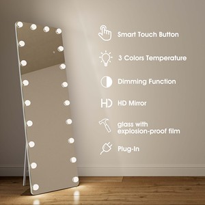 Fabricantes de pared, atenuación continua, peluquería, Hollywood, longitud del suelo, <span class=keywords><strong>espejo</strong></span> de tocador Led <span class=keywords><strong>con</strong></span> luz, <span class=keywords><strong>espejo</strong></span> de tocador de <span class=keywords><strong>cuerpo</strong></span> completo - Product Image 3