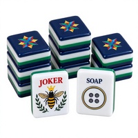 Ensemble de Mahjong Quilt 160 pièces, tuiles en acrylique, thème ferme et grange, style américain avec jokers