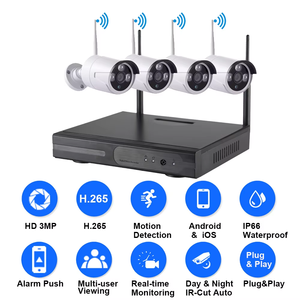 Kit de caméra de sécurité CCTV sans fil Eseecloud WIFI 4CH 8CH NVR, vision nocturne 3MP, grand angle, détection de mouvement humain H.265, alarme - Product Image 2
