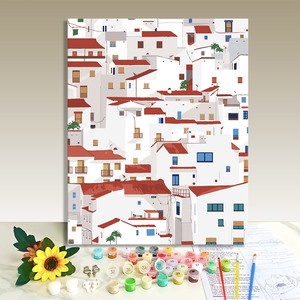 Hot sale Paint by Numbers Canvas Art Kit Scenery Modern Style Rectangle Digital Printing Handmade DIY Oil Painting 40x50cm - Product Image 1