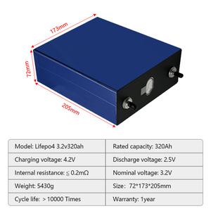 Cellules de batterie lithium-ion prismatiques Hithium 3.2V 320Ah de qualité supérieure pour le stockage d'énergie solaire, variété 280Ah 300Ah 314Ah 340Ah - Product Image 2