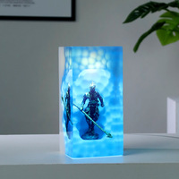 Nouvel Arrivage Lampe de Bureau en Résine Artificielle Unique Chine Roi Singe Culturel USB Lampe LED en Résine Epoxy Veilleuse pour Cadeau