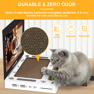 Jouet pour chat en forme d'ordinateur portable, planche à gratter, machine de jeu, forme d'ordinateur, créatif, tendance, résistant à l'usure, fournitures pour animaux de compagnie pour chats - Product Image 3