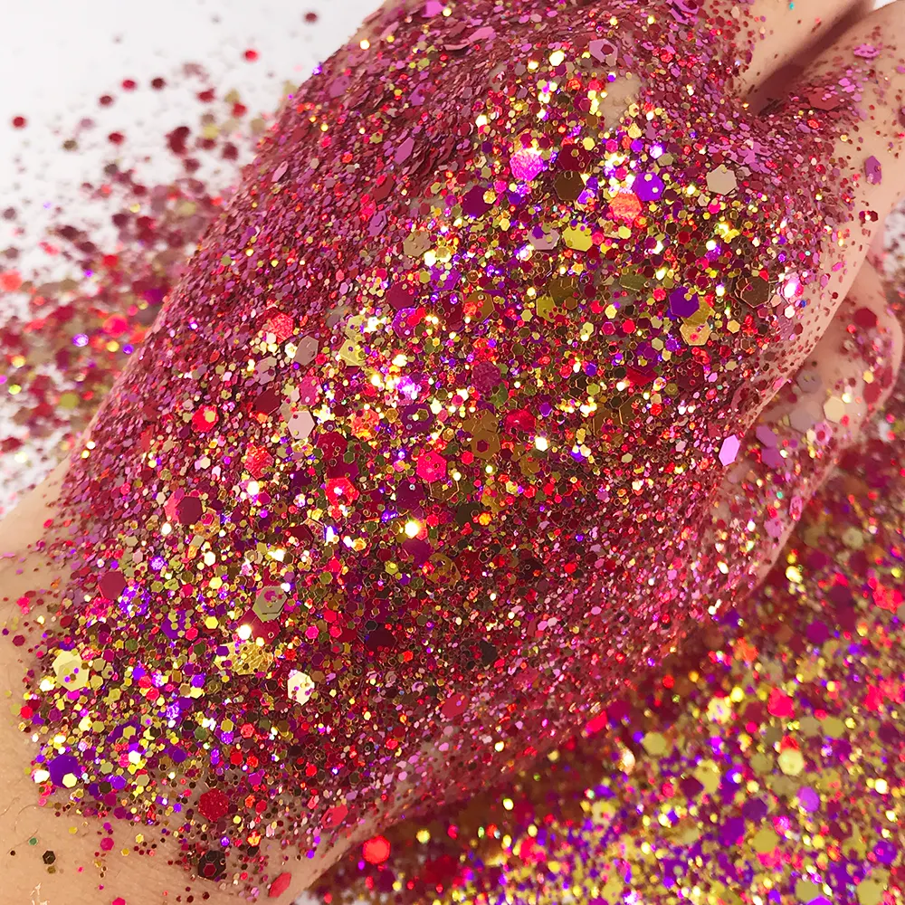 Wholesale Bulk Red Chameleon Glitter Flash Powder Nail Supplies Color Shifting Glitter