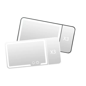 Thời Trang Không Dây Loại C Có Thể Sạc Lại Xách Tay <span class=keywords><strong>LED</strong></span> Xe Trang Điểm Gương 3x Magnifying Ba Màu Sắc Đèn Phụ Kiện Xe Hơi Thời Trang - Product Image 3