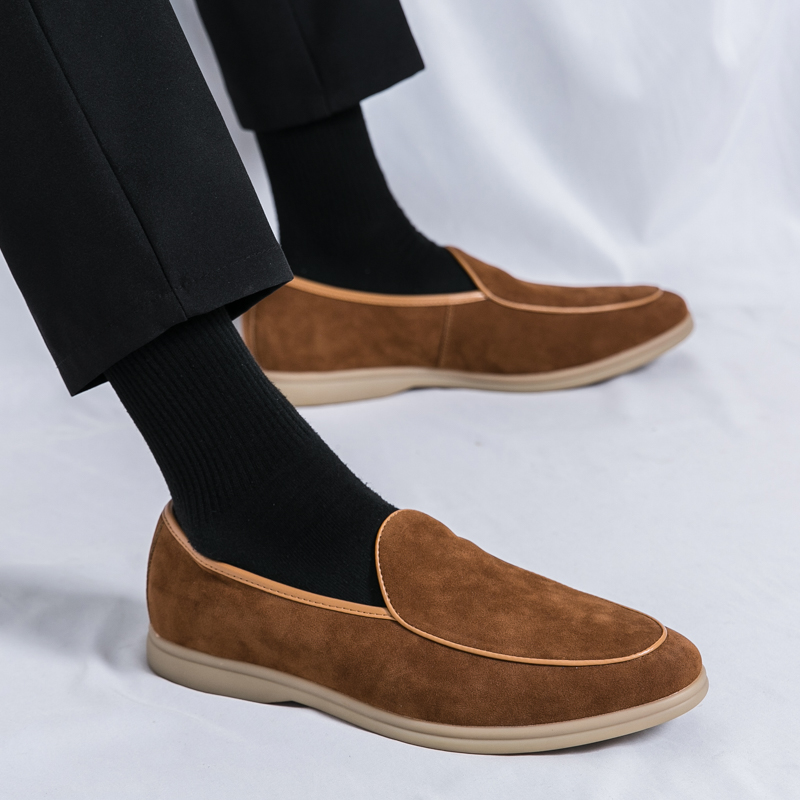 Khaki Black Brown Beige Loafers for Men Sizes 38-46 Closed Toe Casual Dress  Shoes Height Increasing Feature Slip-On for Autumn| Alibaba.com