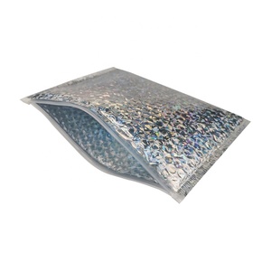 Sacs de courrier holographiques personnalisés, enveloppe matelassée et personnalisée, en feuille métallique, avec fermeture à glissière, pour la livraison express, 50 pièces - Product Image 3