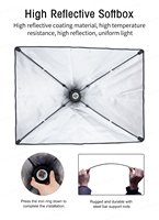 Kit de fond de photographie, kit d'éclairage avec parapluie et boîte à lumière