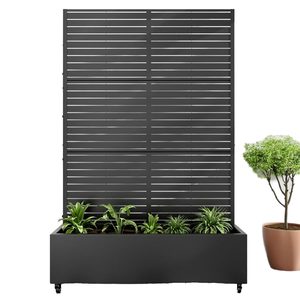 Shunuo, cama de jardín elevada de hierro, ruedas de enrejado, 72x47x16, diseño moderno, agujeros de drenaje fácilmente ensamblados, pantalla de privacidad - Product Image 1
