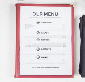 Cafe EXPRESS Couverture de menu à six panneaux 12 vues Coins noirs et dorés 11 "x 8.5" Format A4 des fournisseurs Yimi - Product Image 6